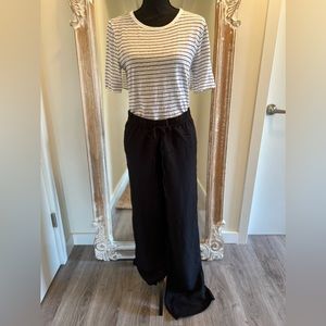 Black cotton wide leg pants, size large
